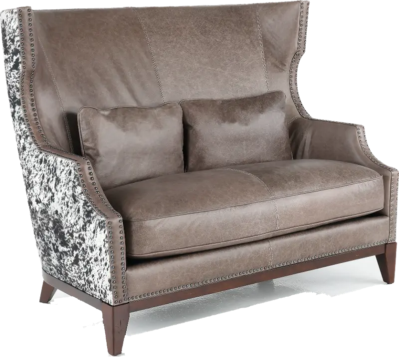 Havana Gray Leather Settee