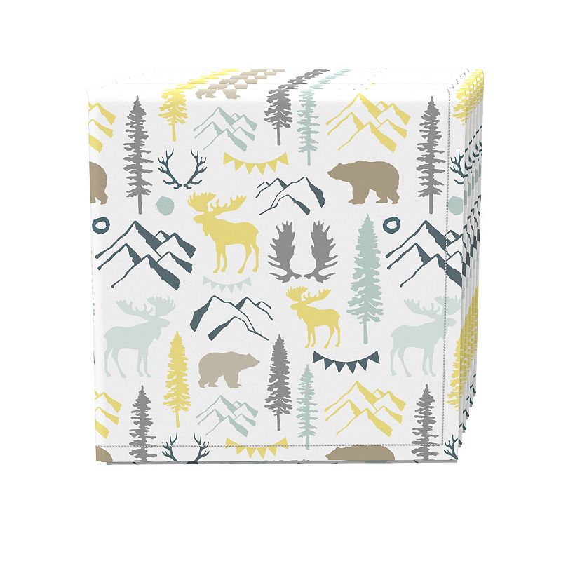 Napkin Set of 4， 100% Cotton， 20x20， Wild in Nature