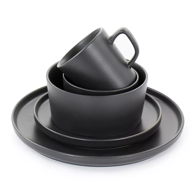 Elama Luxmatte Black 20 Piece Dinnerware Set