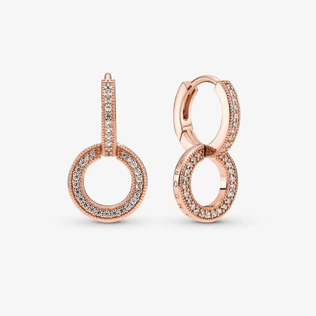 PANDORA  Sparkling Double Hoop Earrings