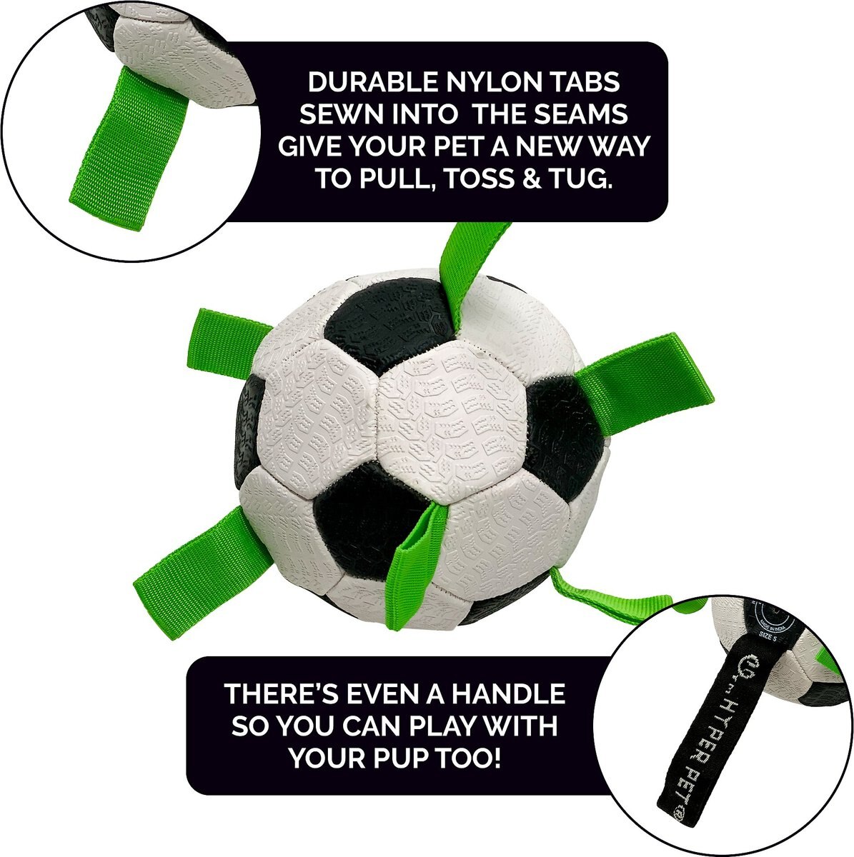 Hyper Pet Grab Tabs Soccer Ball Dog Toy