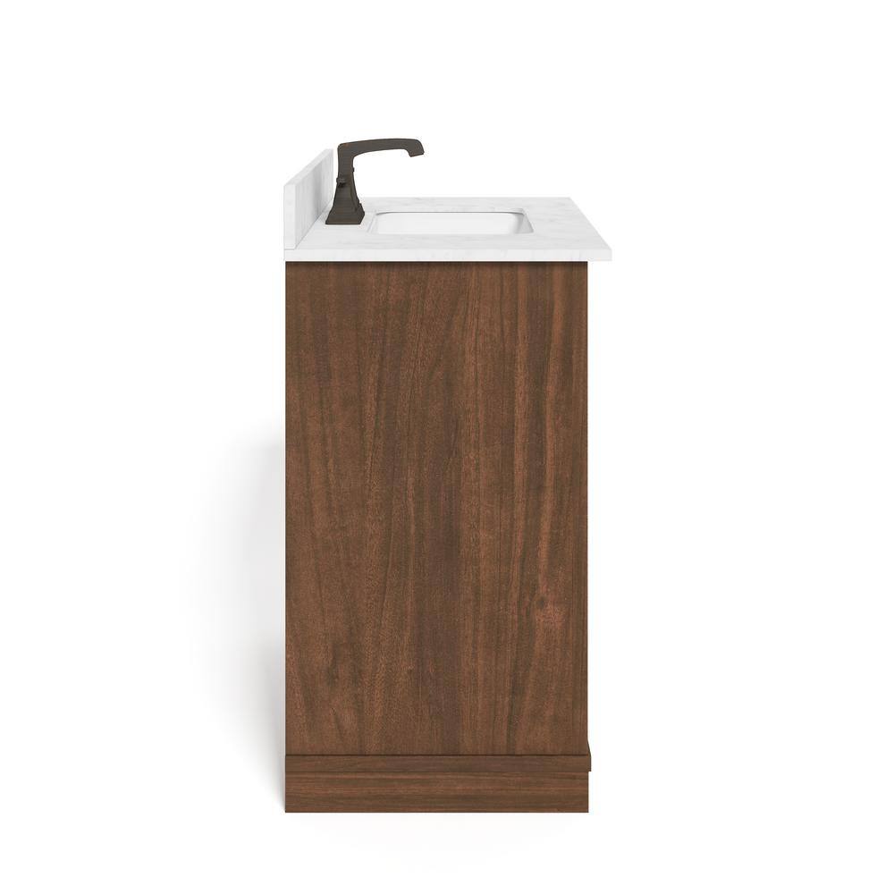 Glacier Bay Brindley 30 in.W x 21 in. D x 34.5 H Barn Door Bath Vanity in Dark Walnut with Engineered Stone Top HDBD30VJ