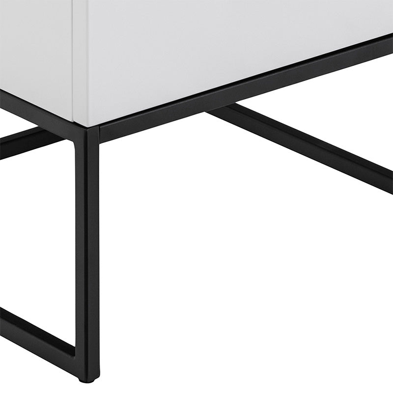 SVANA Bedside Table 40cm - White & Black