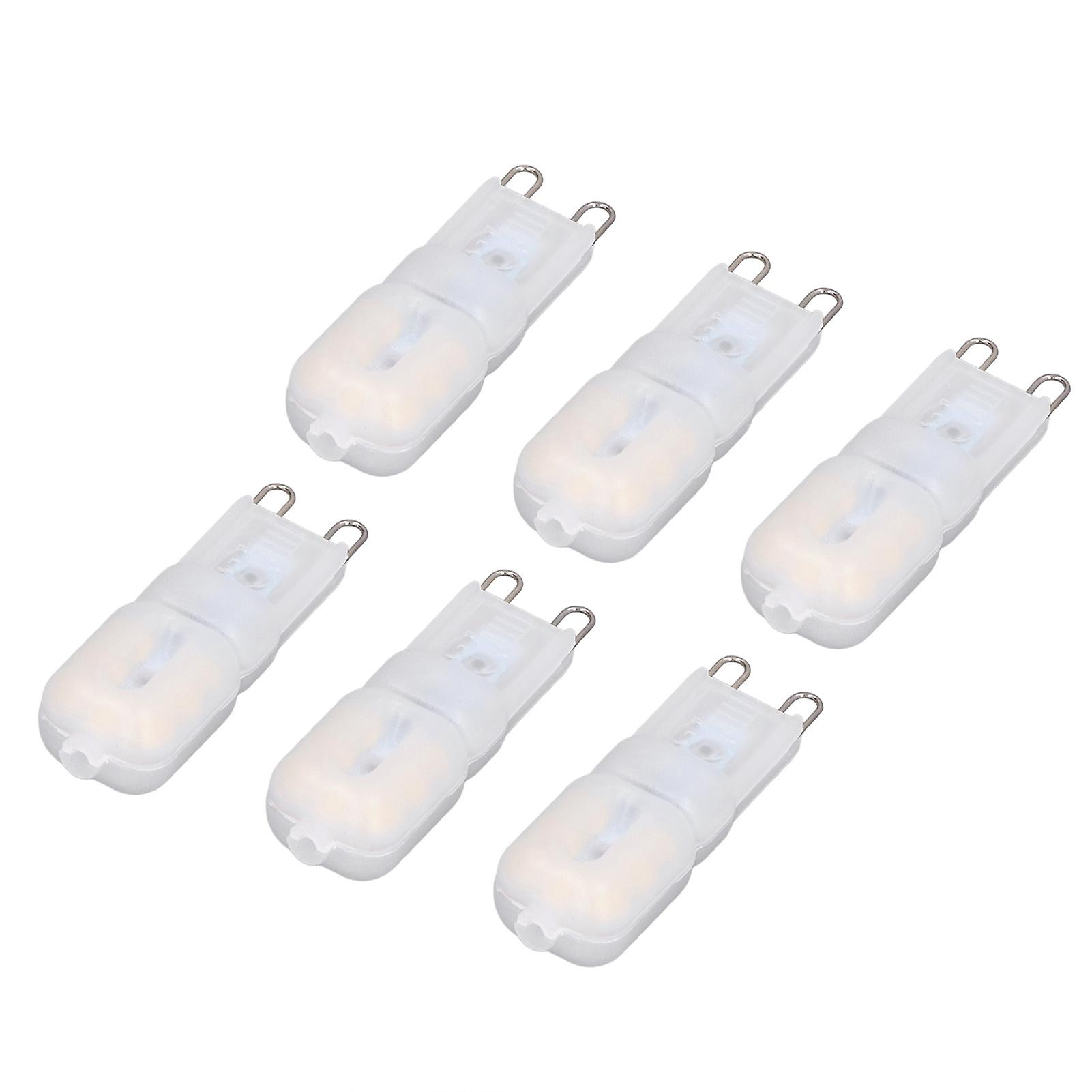 6Pcs G9 LED Light Bulbs Dimmable 3W Energy Saving 360 Degree Light Light Bulb for Ceiling Lamps and Pendant Lamps Natural White 220-240V