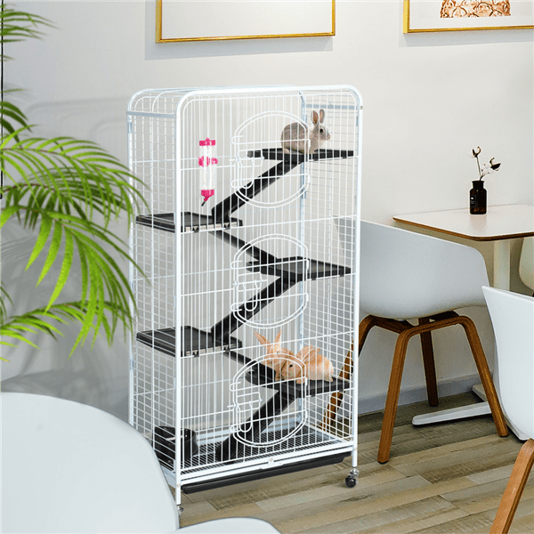 Easyfashion 6 Level Indoor Ferret and Small Animal Cage， White， 52