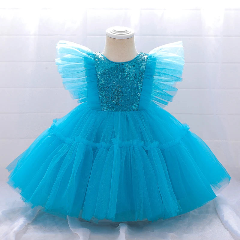 Toddler 1st Birthday Dress For Baby Girl Clothes Sequin Baptism Princess Tutu Dress Girls Dresses Party Costume 0-5 Year