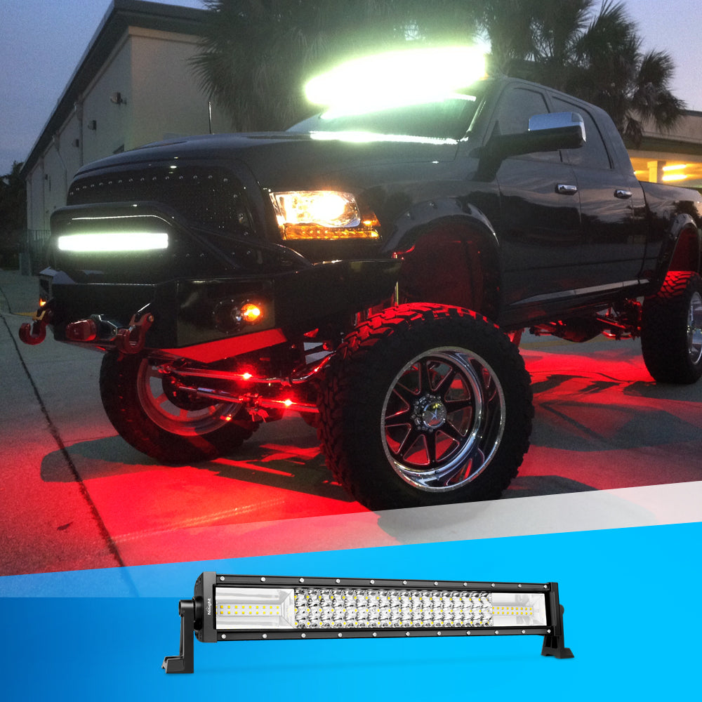 Nilight LED Light Bar 22Inch Triple Row Flood Spot Combo Beam Led Bar Driving Lights Boat Lights Super Bright Led Off Road Lights for Trucks，2 Years Warranty