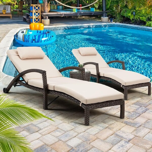 EROMMY Outdoor Patio Lounge Chair，Adjustable Recliner Outdoor Lounge Chairs，Multiple Colors Available