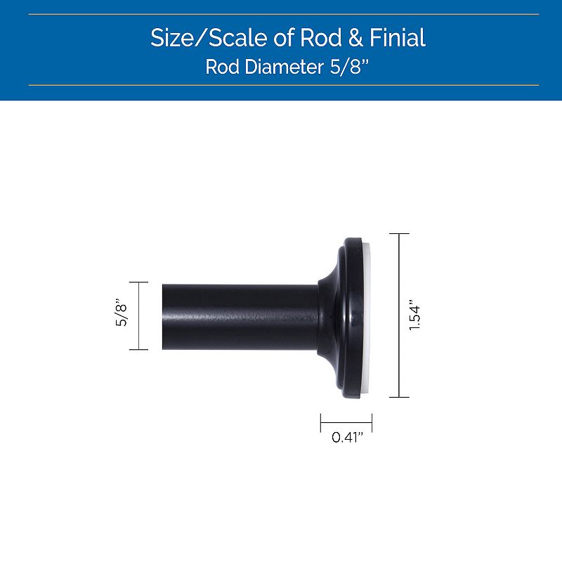 Sun Zero 5/8 Room Darkening Adjustable Tension Rod