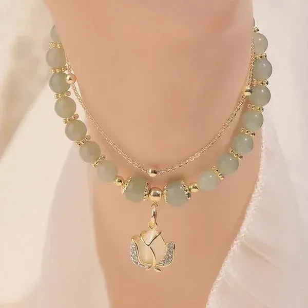 🔥  BUY 1 GET 1 FREE 💞--Lucky Wada Jade gold leaf bracelet