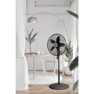 Lasko 20 in. 4 Speeds Pedestal Fan in Black with 90 Degrees Tilt Adjustment Adjustable Height Oscillating RemoteTimer S20625