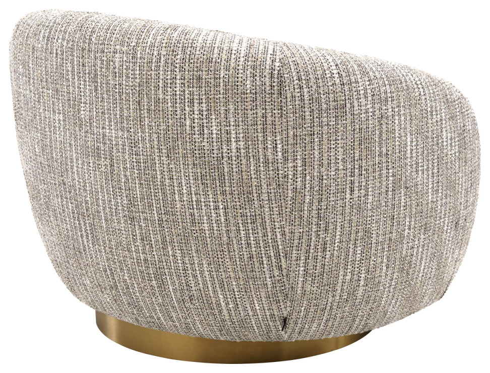 Round Upholstered Swivel Chair  Eichholtz Brice   Contemporary   Armchairs And Accent Chairs   by Oroa   Distinctive Furniture  Houzz