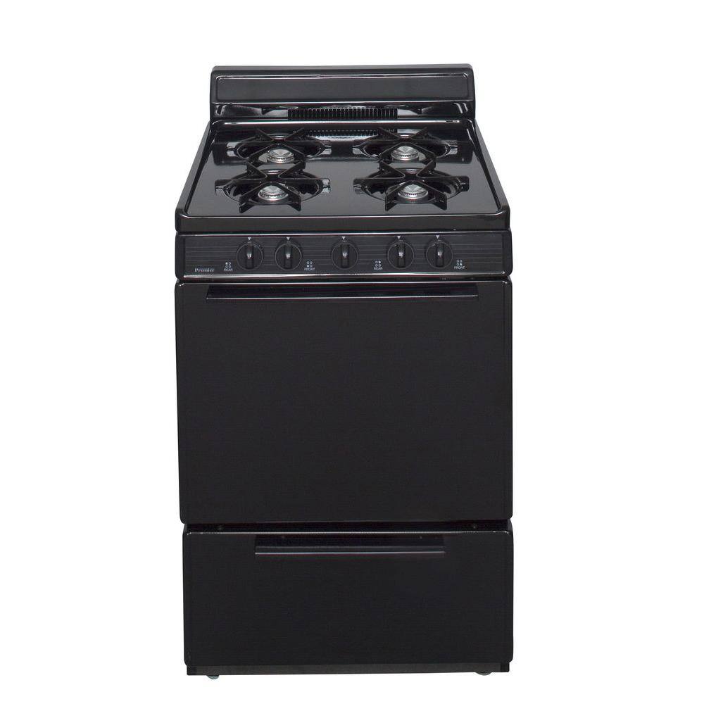 Premier 24 in. 2.97 cu. ft. Freestanding Gas Range in Black SCK100BP