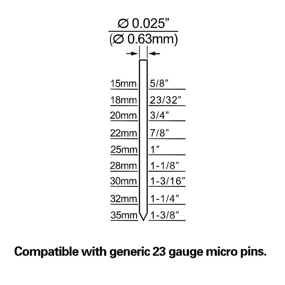 Freeman Pneumatic 23-Gauge 1-38 in. Micro Pinner with Carry Case PP13823