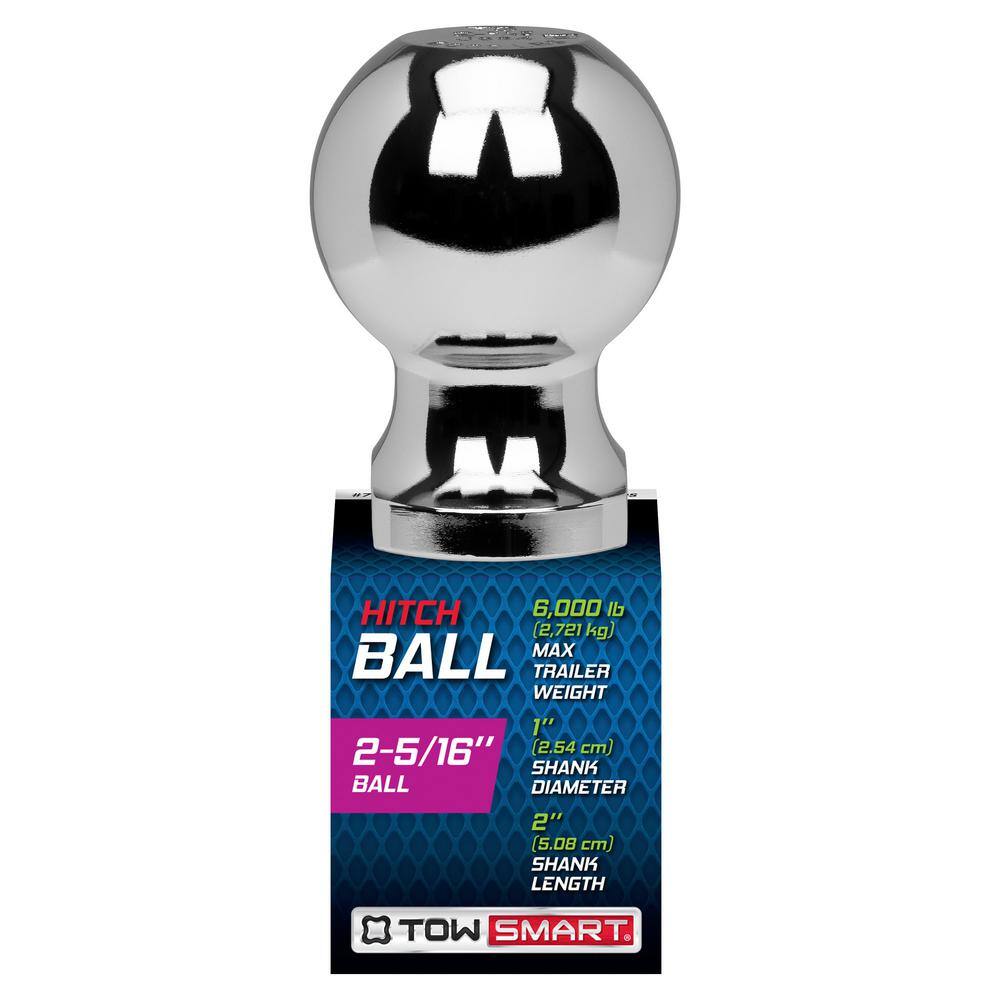 TowSmart Class 4 6000 lb. 2-516 in. Ball Diameter 1 in. Shank Diameter 2 in. Shank Length Chrome Trailer Hitch Ball 714