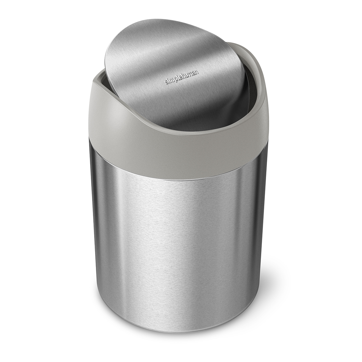 simplehuman Stainless Steel SwingLid Countertop Trash Can