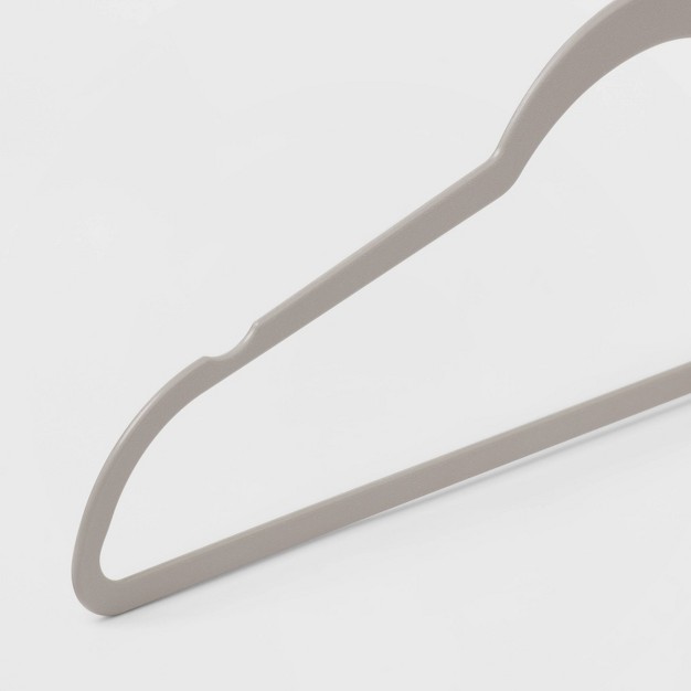 10pk Thin Plastic Hangers Gray