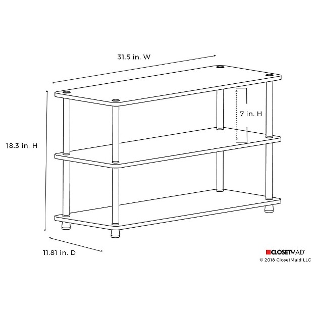 Closetmaid 501500 Heavy Duty 3 tier Shoe Organizer Rack For 12 Pairs Of Shoes Cherry Finish