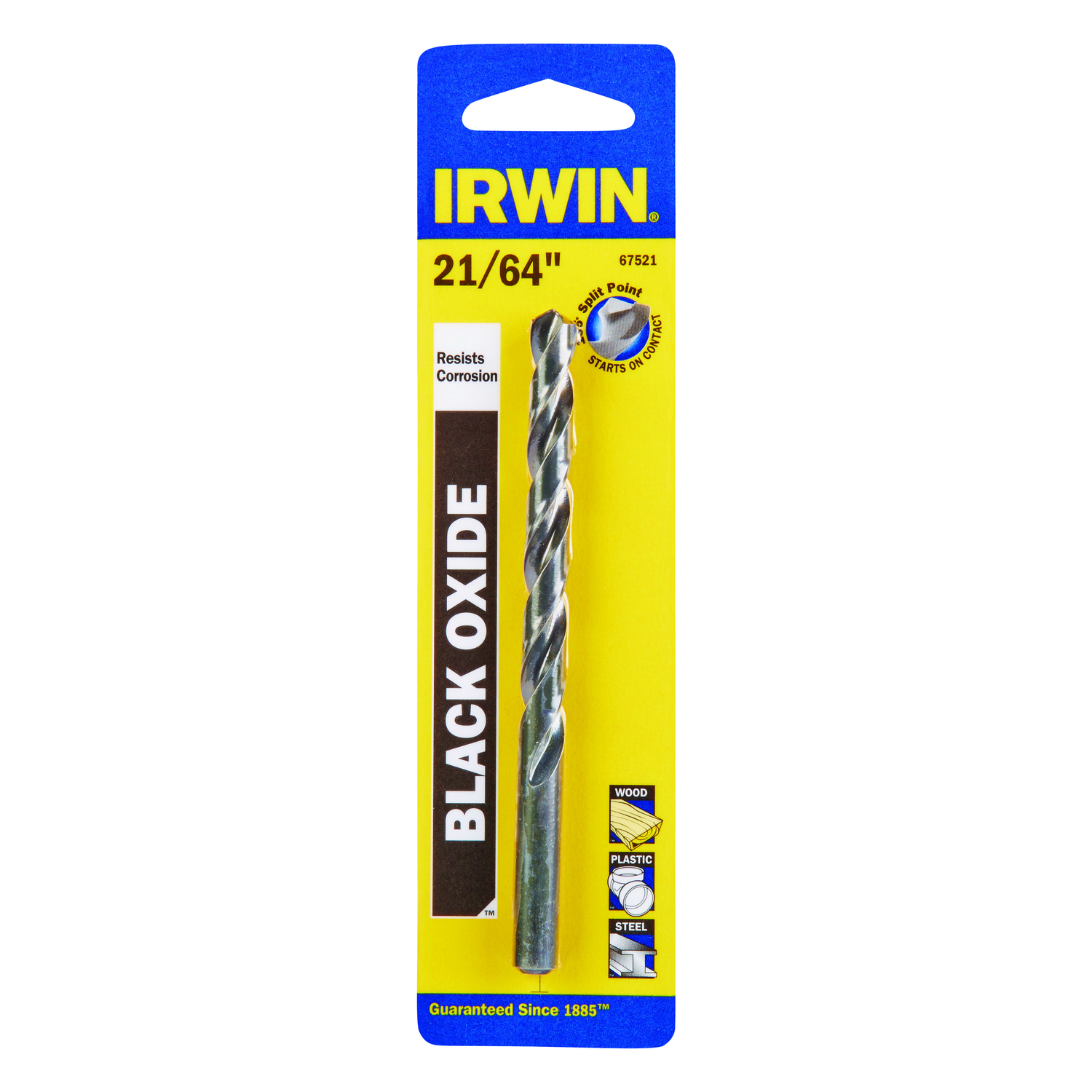 Irwin 21/64 in. X 4-5/8 in. L High Speed Steel Drill Bit 1 pc