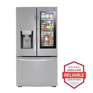 LG 23 cu. ft. French Door Smart Refrigerator w InstaView Dual and Craft Ice in PrintProof Stainless Steel Counter Depth LRFVC2406S