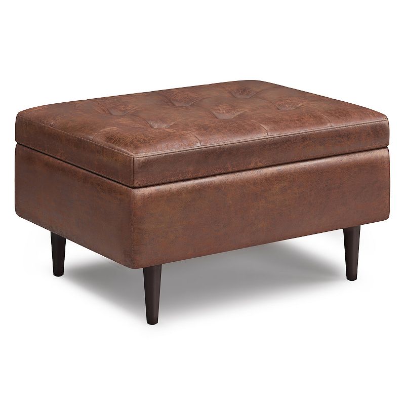 Simpli Home Shay 34-in. Mid-Century Coffee Table / Storage Ottoman