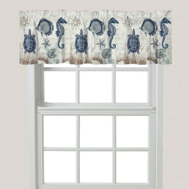 Laural Home Seaside Postcard Window Valance