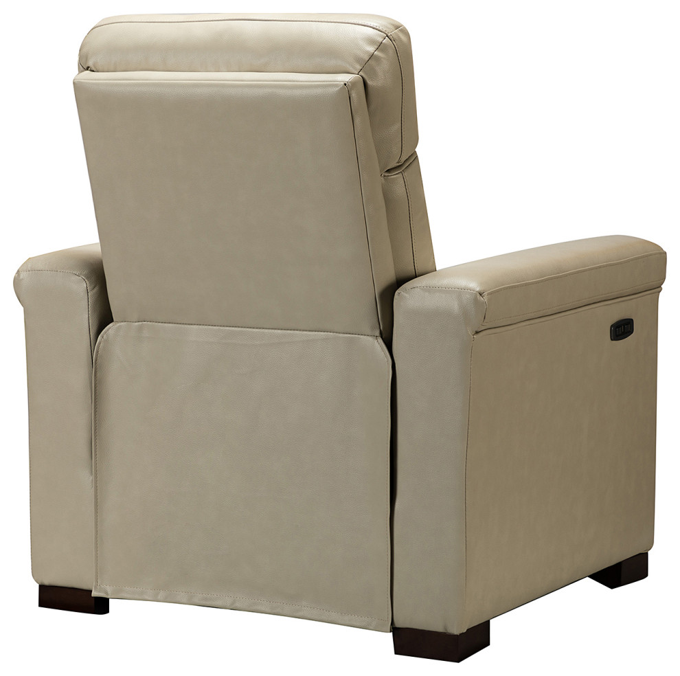 Paulina 36.02 quotW Genuine Leather Power Recliner   Contemporary   Recliner Chairs   by Karat Home  Houzz