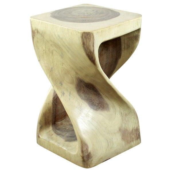 Haussmann? Original Wood Twist Stool 10 X 10 X 16 In High White Oil - 10 x 10 x 16