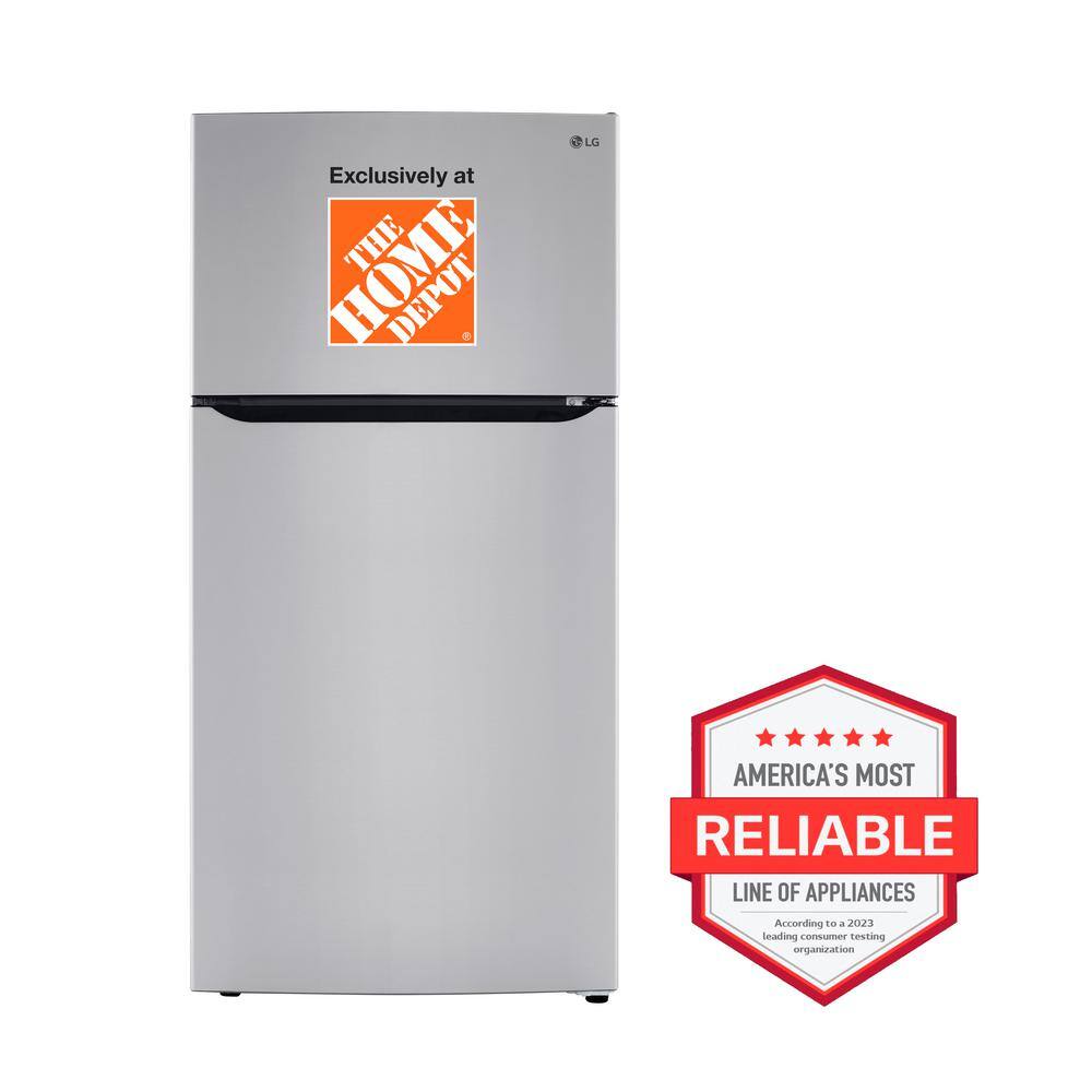 LG 24 cu. ft. Top Mount Freezer Refrigerator with Multi-Flow Air System in Stainless Steel Garage Ready LHTNS2403S