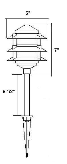 Best Pro Lighting Low Voltage Landscape Light Cast Aluminum 3 Tier Pagoda in Black- BPL302