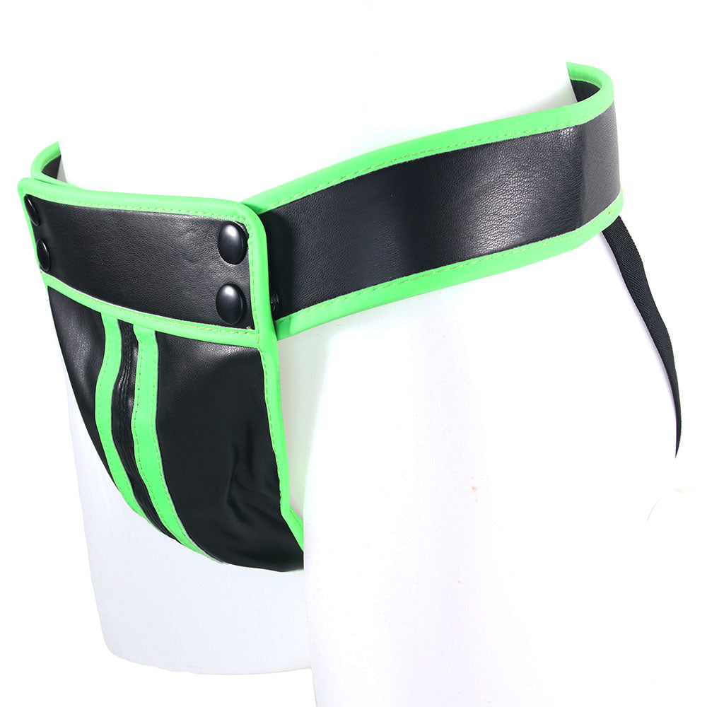 Ouch! Glow In The Dark Striped Pouch Jock Strap /XL