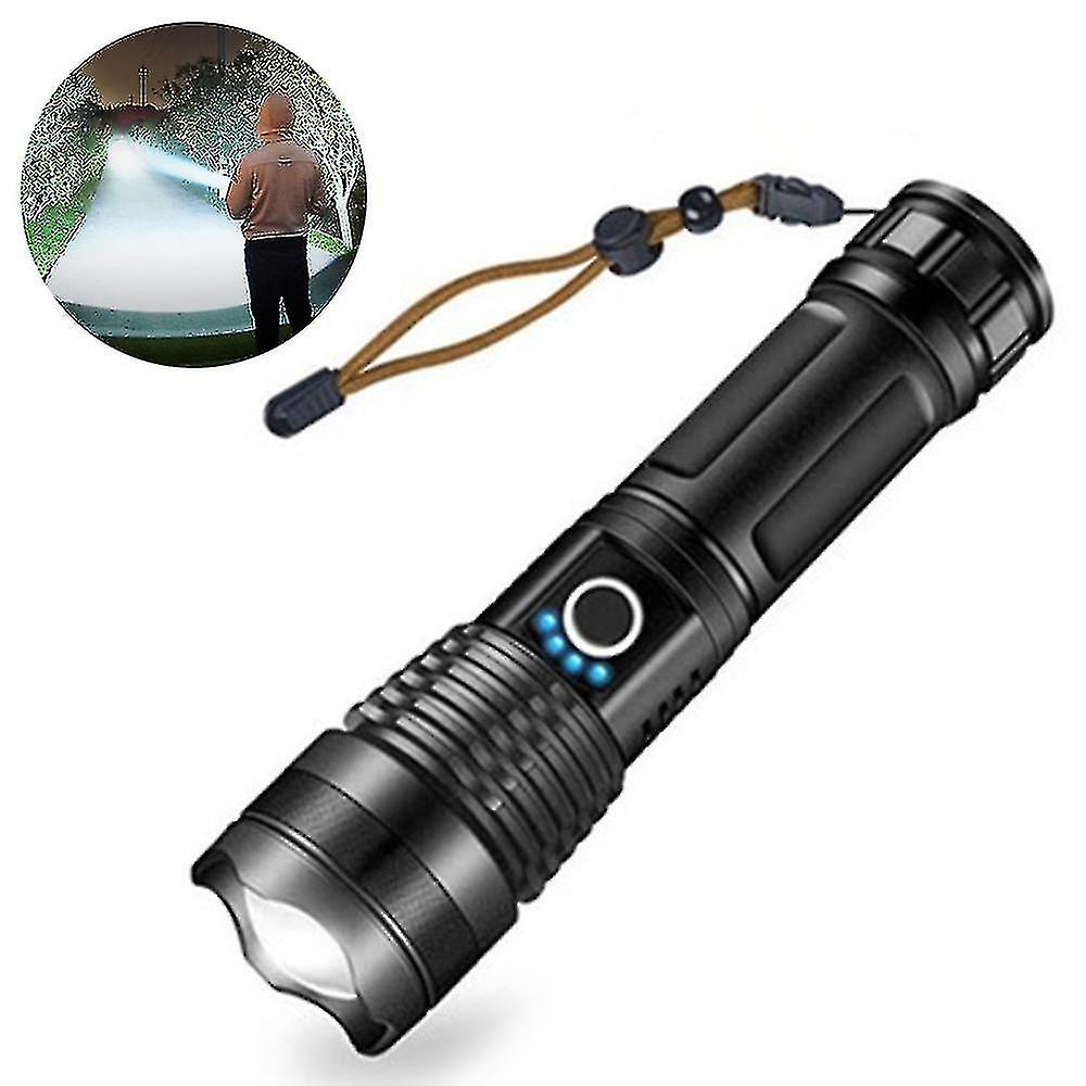 Led Flashlight 10000 Lumens， 5000mah Usb Rechargeable 26650 Battery Included， 5 Light Modes， Zoomable， Long Working Time Tactical Handheald Torch For