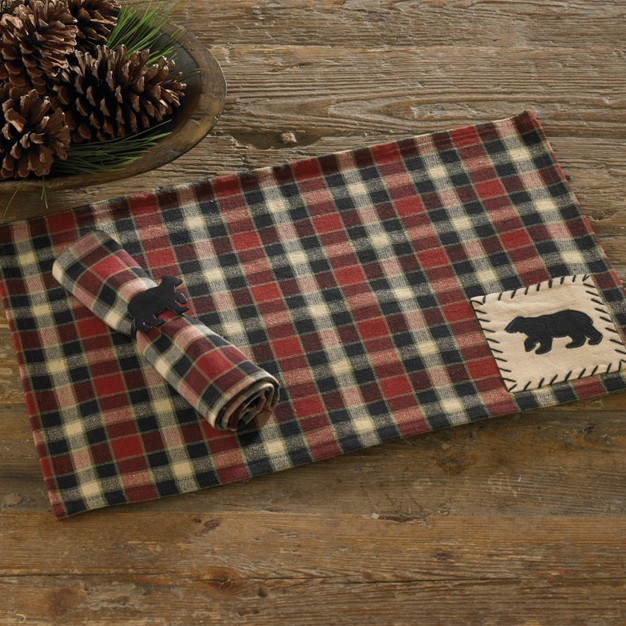 Park Designs Concord Black Bear Placemat Set Red