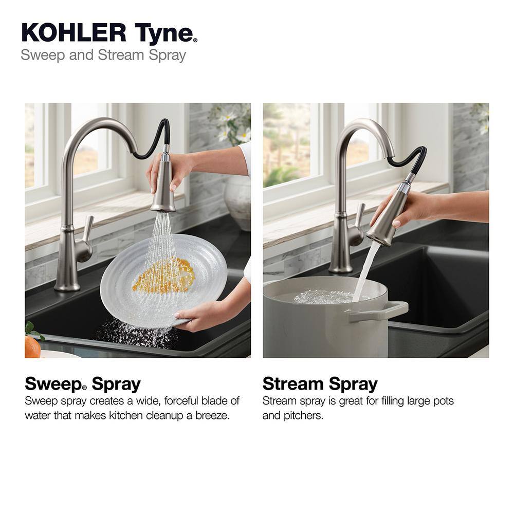 KOHLER Tyne Single-Handle Pull-Down Sprayer Kitchen Faucet in Vibrant Stainless K-R21415-VS