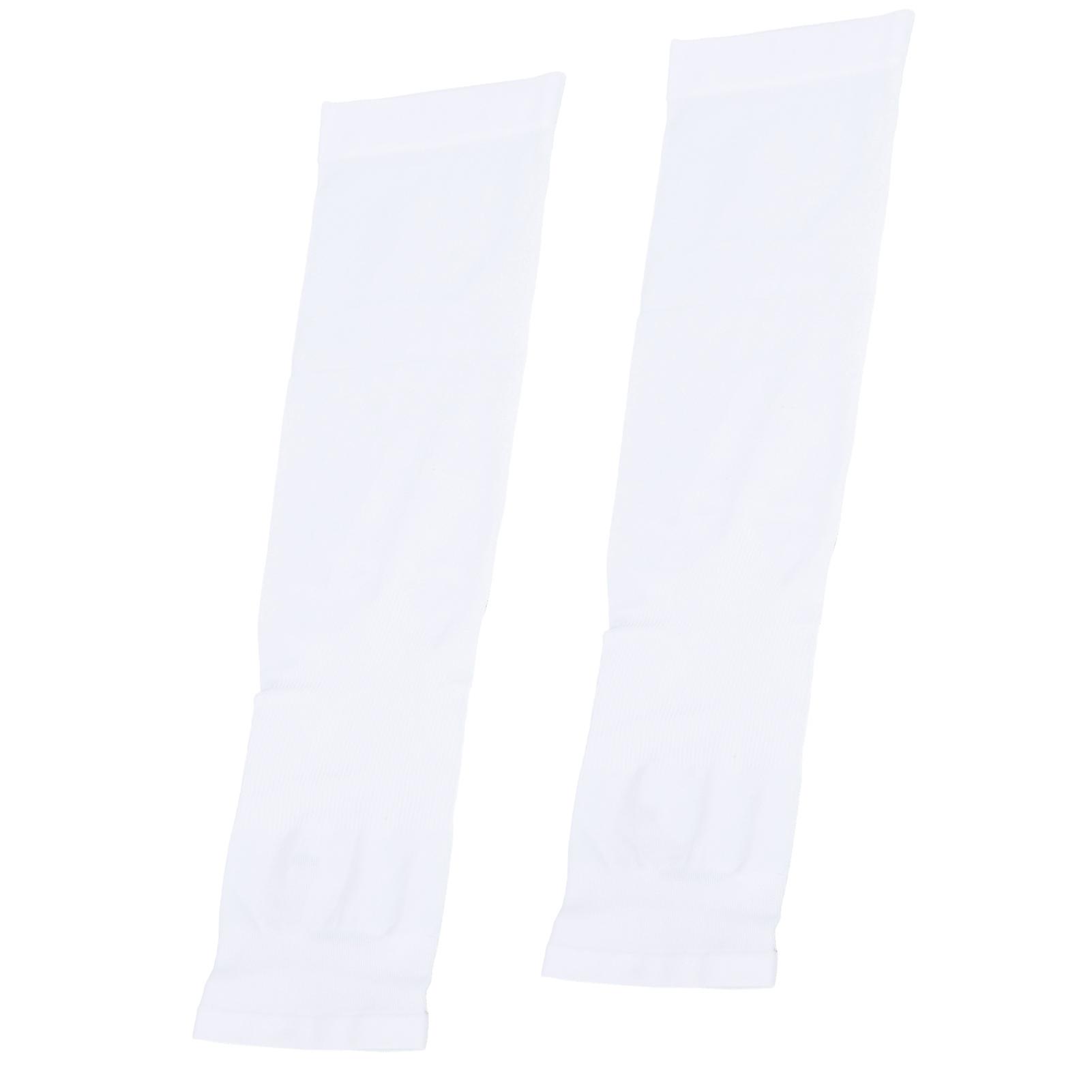 Summer Sun Protection Oversleeves Ice Silk Sleeves For Outdoor Sports With Finger Opening For Unisexwhite