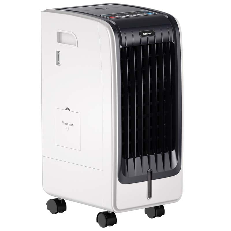 Portable Evaporative Cooler Fan Humidifier with Remote Control, 3 Speeds, 8H Timer, 6L Water Tank