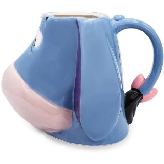 Silver Buffalo Disney Winnie The Pooh Eeyore Face Sculpted Ceramic Mug Holds 20 Ounces