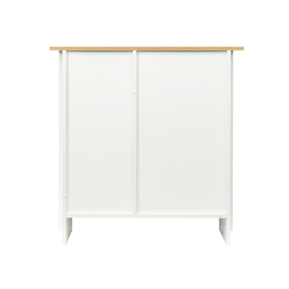 Contemporary Kitchen Sideboard  Buffet Storage Cabinet  Entry Cabinet  Metal Handle  3 Drawers and 1 Storage Cabinet