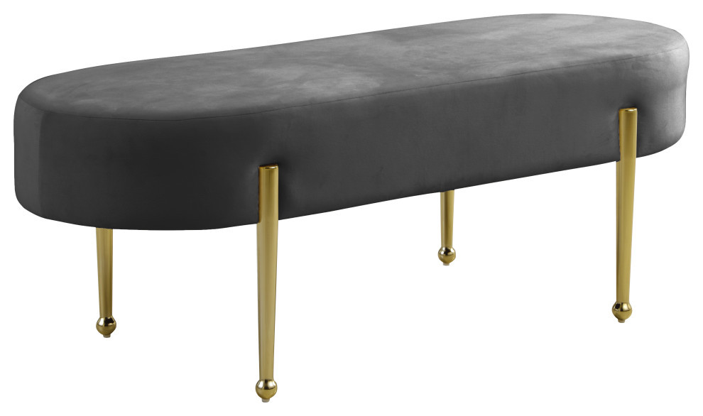 Gia Velvet Bench Parent   Midcentury   Upholstered Benches   by Meridian Furniture  Houzz