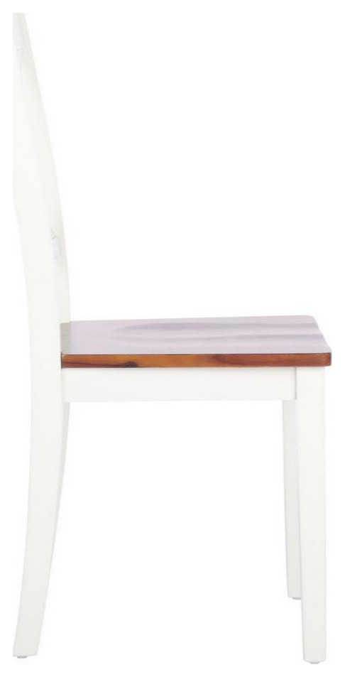 Pixie X Back Dining Chair  Set of 2  White/Natural   Transitional   Dining Chairs   by Rustic Home Furniture Deco  Houzz