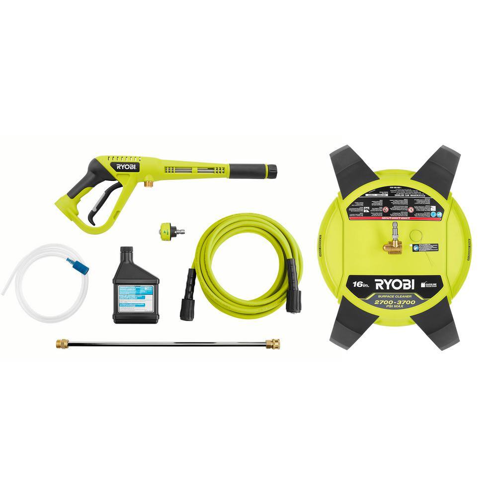 RYOBI 3400 PSI 2.3 GPM Cold Water Gas Pressure Washer with 16 in. Surface Cleaner RY803423H