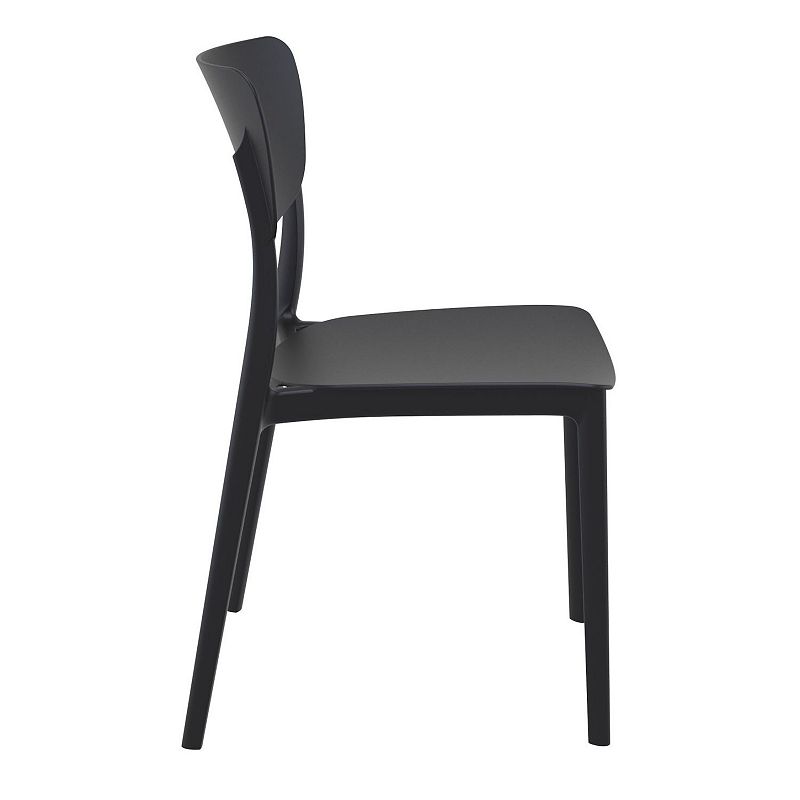 33 Black Solid Stackable Patio Dining Chair