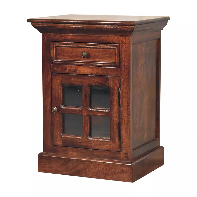 Cherry Bedside with Glazed Door