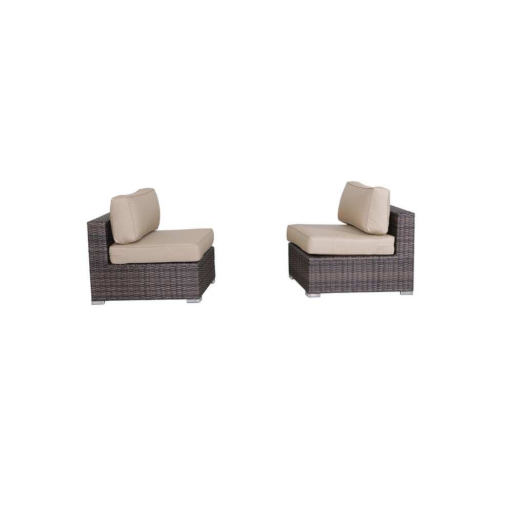 LSI Wicker 6   Person Seating Group with Sunbrella Cushions