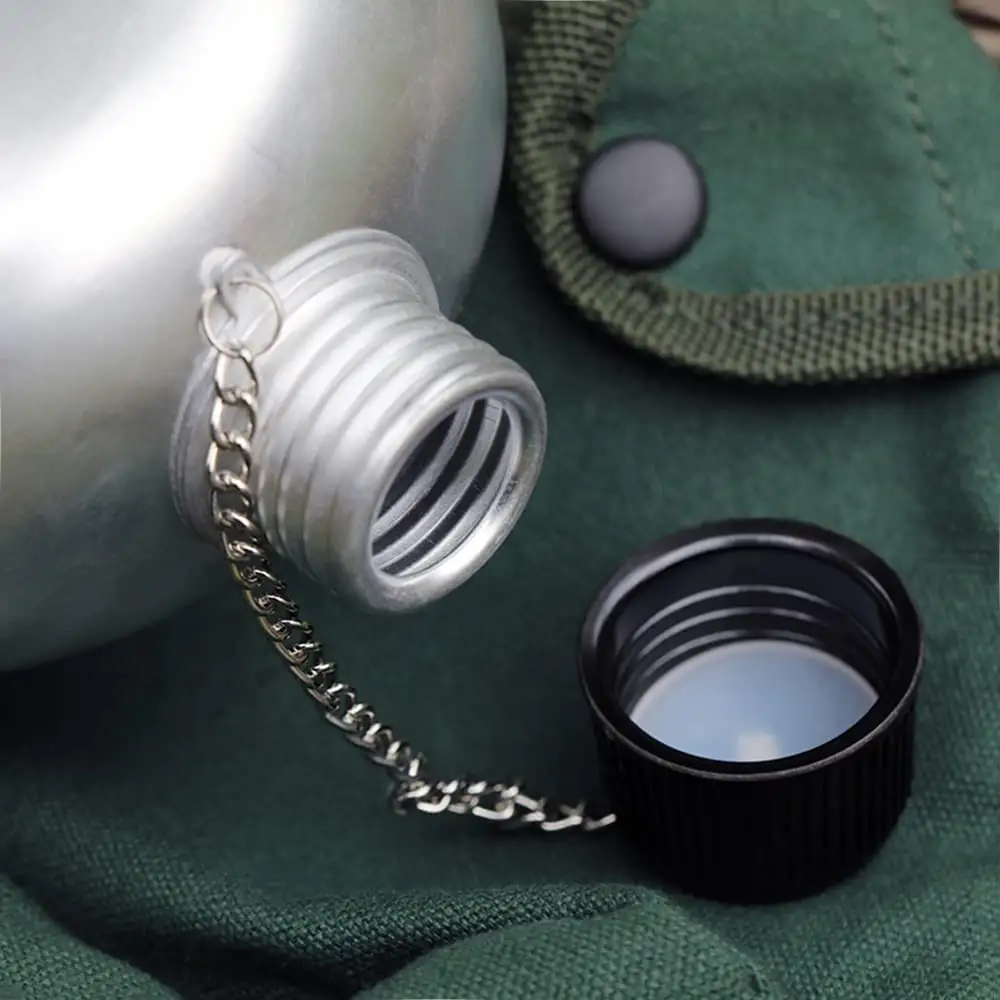 Outdoor Camping Canteen Kit 2pcs 1000ml 600ml Stainless Steel Stove Bottle Cup Set with Cover Bag for Camping Hiking Backpacking