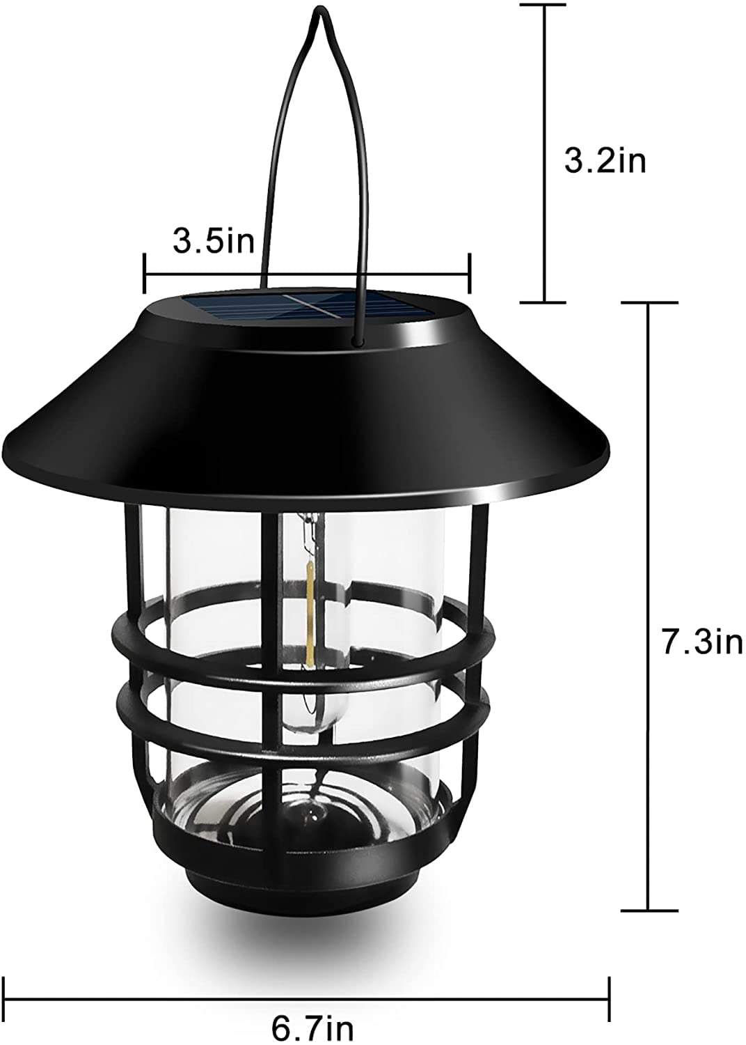 Otdair Solar Wall Mounted Lantern Lights Outdoor , 2 Pack Waterproof Solar Glass Sconce Light , Warm White LED light Decorative for Front Porch Patio Yard