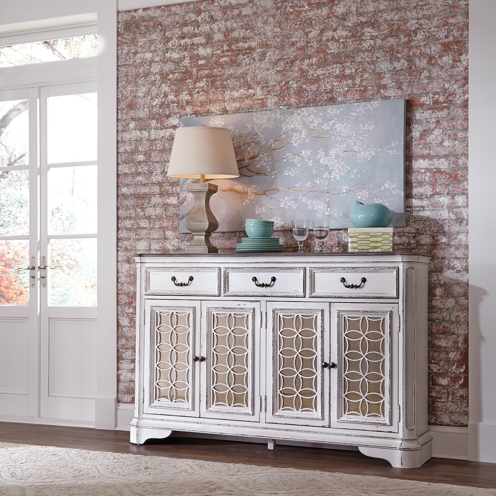 Magnolia Manor Antique White Weathered Bark Hall Buffet