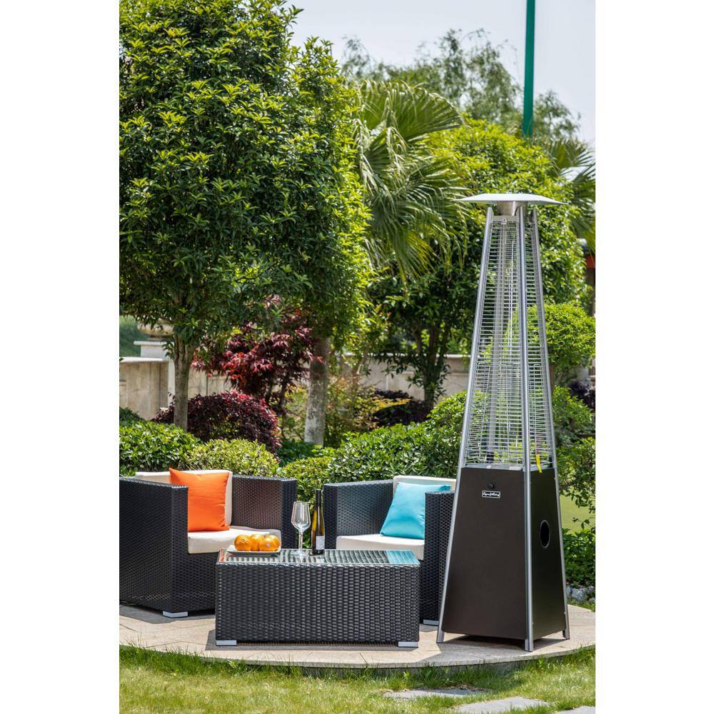 Outdoor 40,000 BTU Brown Steel Pyramid Flame Heater ZQ-HYMOCHA