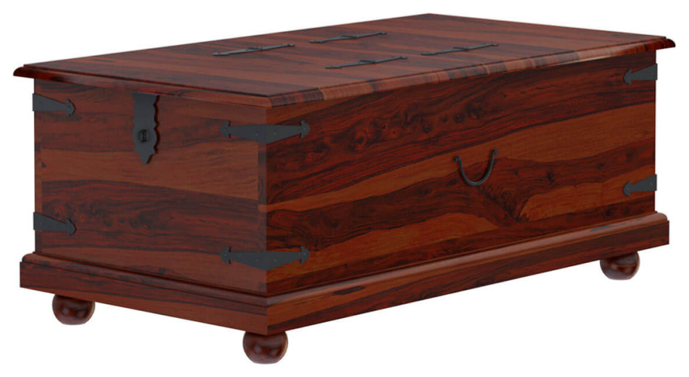 Kokanee Solid Wood Storage Trunk Coffee Table 3 Piece Set   Traditional   Coffee Table Sets   by Sierra Living Concepts Inc  Houzz