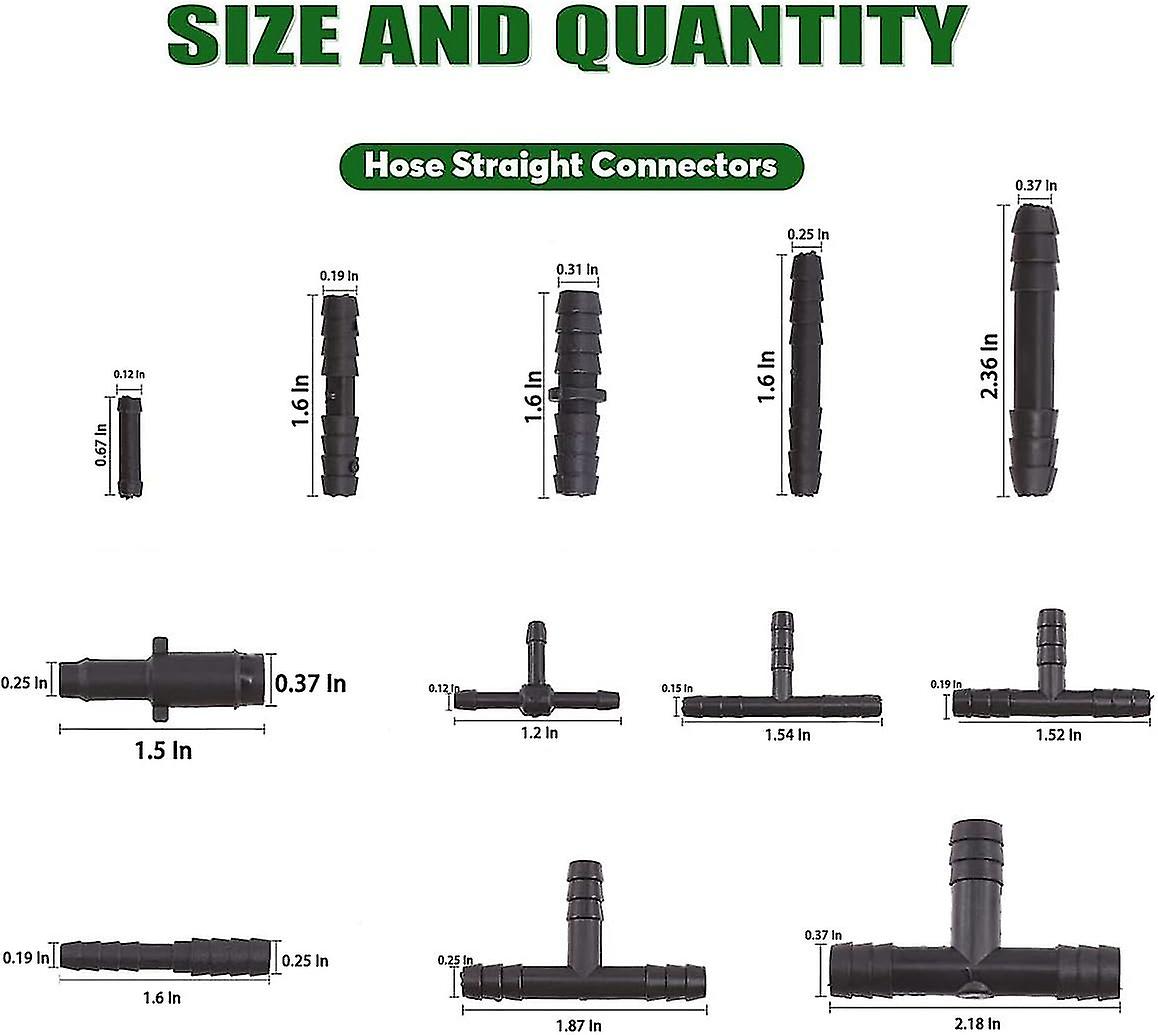 Vacuum Connector Assortment， 113 Pcs Nylon Barbed Type Vacuum Tubing Connector Assortment Kit， 12 Sizes Hose Tee Reducer And Straight Connec